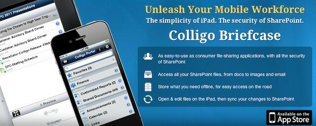 Colligo tarjoaa vaikuttavan joukon ominaisuuksia SharePoint -sisällön käyttämiseen ja muokkaamiseen iOS -laitteilla.