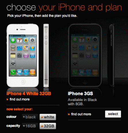 Oranssi valkoinen iPhone