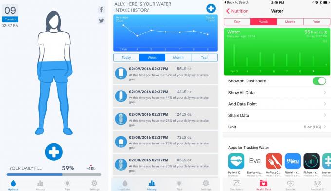 WaterMinder izvrsno se integrira s aplikacijom Health tako da možete vidjeti sve svoje statistike na jednom mjestu.