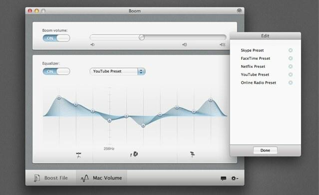 Un aperçu de Boom 1.4 pour Mac OS X.