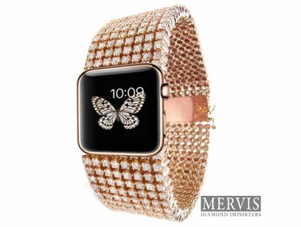 Turite 30 000 USD, kad galėtumėte numesti šią deimantine inkrustuotą „Apple Watch“ apyrankę? Nuotrauka: Mervis