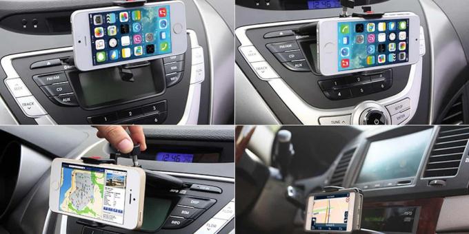 Laikykite rankas ant vairo naudodami šį paprastą, tvirtą „iPhone“ prietaisų skydelio laikiklį.
