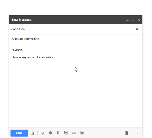 Así es como se ve un correo electrónico sin cifrar. GIF: Google