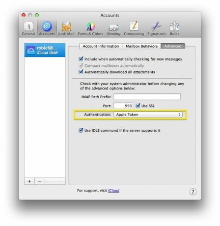 Apple Mail iCloud -virhe