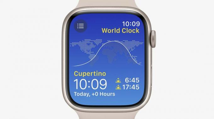 Aplikacja Zegar Światowy wygląda pięknie na systemie watchOS 10