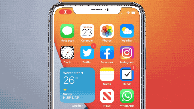 iOS 14 -widget -pino