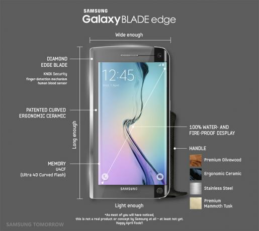 „Blade-Edge“ yra atsparus vandeniui ir ugniai. Nuotrauka: „Samsung“