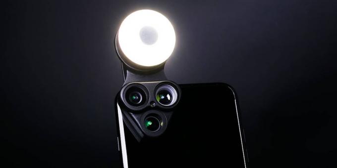 Pametnemu telefonu takoj dodajte 3 nove leče, LED luč in ogledalo za selfie.