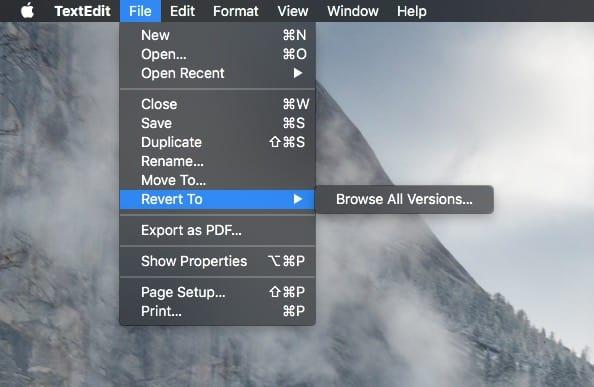 Monien Mac -sovellusten avulla voit selata tiedostojesi aiempia versioita.