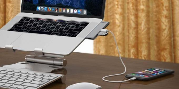 Laajenna välittömästi kaikkien USB-C-yhteensopivien Macbook-tietokoneiden liitäntämahdollisuuksia.