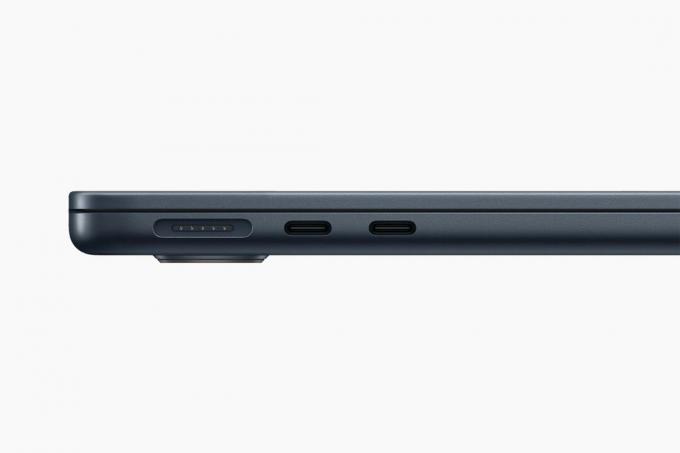 El nuevo M2 MacBook Air cuenta con un puerto MagSafe con soporte de carga rápida