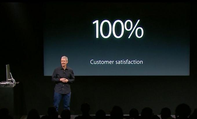 ტიმ კუკი ემზადება აჩვენოს Apple– ის ახალი პროდუქტები iPad Air 2 ღონისძიებაზე. ფოტო: Apple