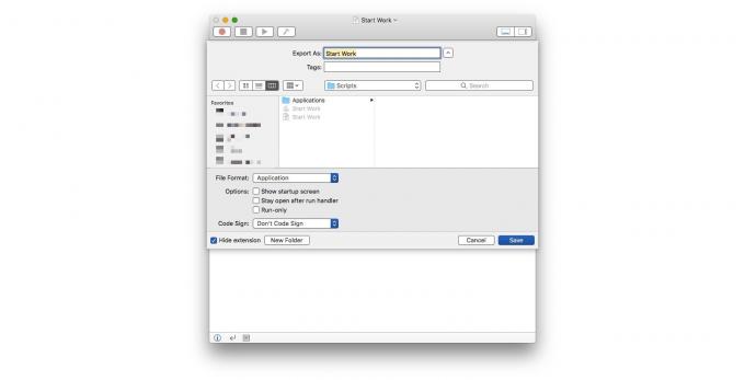 Z nabídky File Tormat v dialogovém okně exportu vyberte 'Aplikace'.