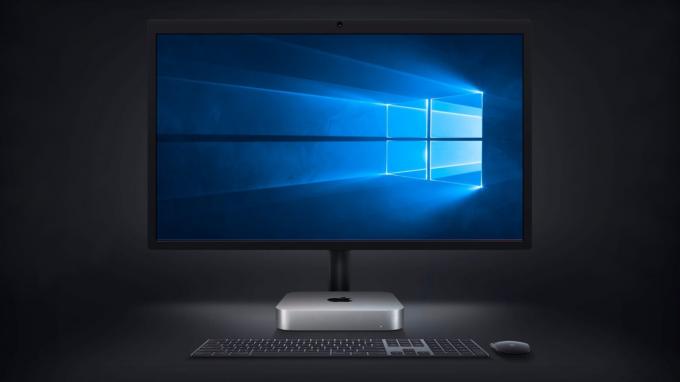 M1 Mac mini se systémem Windows 10