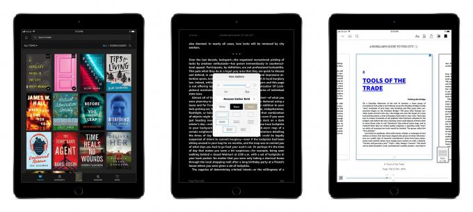 Knižnica aplikácií Kindle, možnosti zobrazenia a navigácia v elektronických knihách