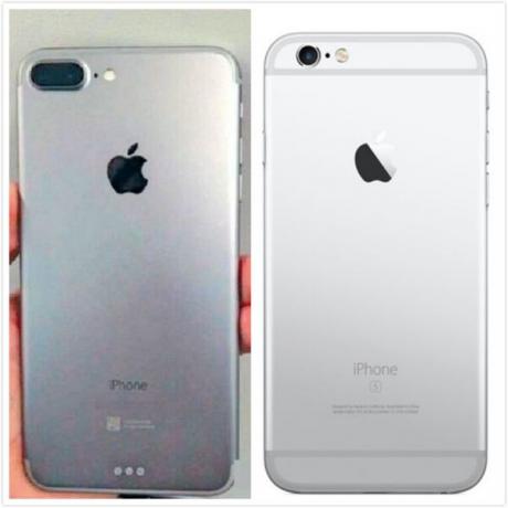 iPhone 7 cu Smart Connector (stânga) și iPhone 6s.