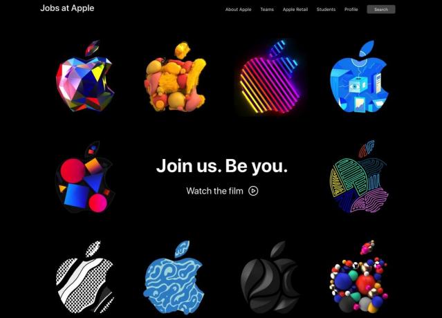 Spoločnosť Apple ponúka svojej náborovej stránke farebné prepracovanie - a nové zameranie na AI