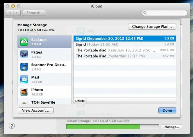 Опции за съхранение на iCloud