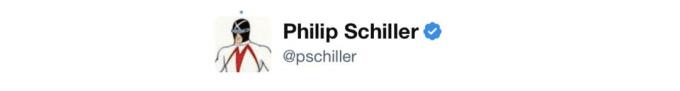 Zdjęcie profilowe Phila Schillera na Twitterze przedstawiało kiedyś postać z kreskówki Racer X.