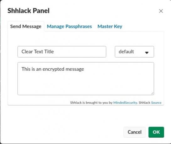 Shhlack võimaldab teil saata krüpteeritud Slacki sõnumeid.