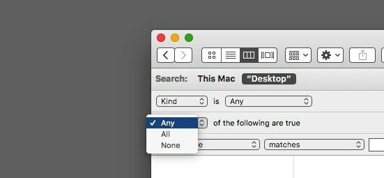 Vous pouvez exclure ou inclure des termes de recherche lors de la configuration des dossiers intelligents Mac.
