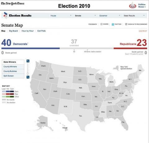 NYTimes2010Seçim Haritası