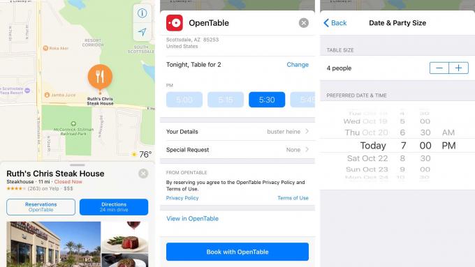iOS 10 kartē rezervācijas