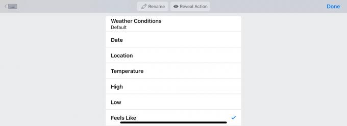 Выберите из длинного списка типов данных о погоде.