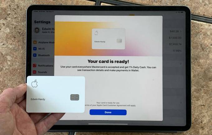 Cartão Apple com iPad