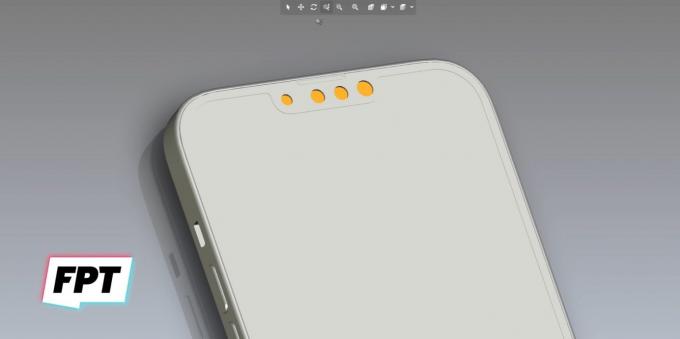 Це малюнок CAD, який нібито показує виріз iPhone 13