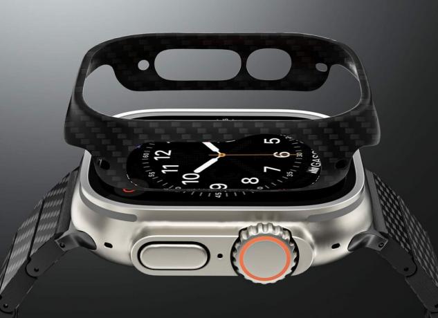 Изключително тънък и лек калъф от въглеродни влакна за Apple Watch Ultra предлага стабилна защита