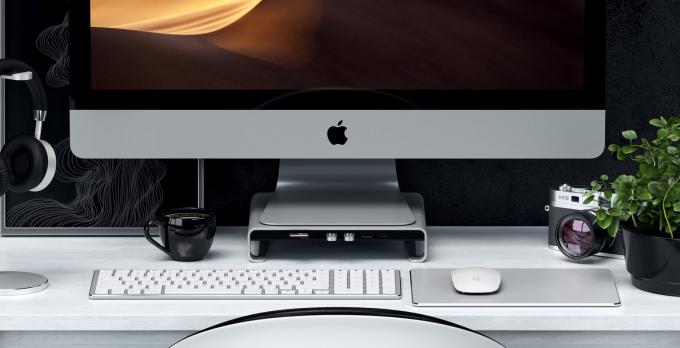 Satechi Type-C Aluminium Monitor Stand Hub til iMac
