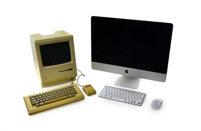 Mac de 128k e iMac de 21 polegadas