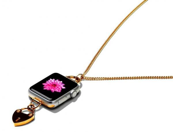 El collar de corazón de oro de Bucardo para Apple Watch es solo uno de varios estilos.