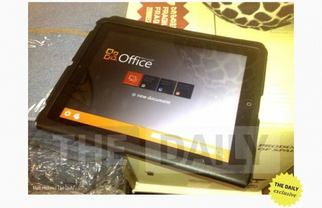 A Daily 2012 februárjában kiszivárogtatott egy képernyőképet az Office -ról az iPad -en