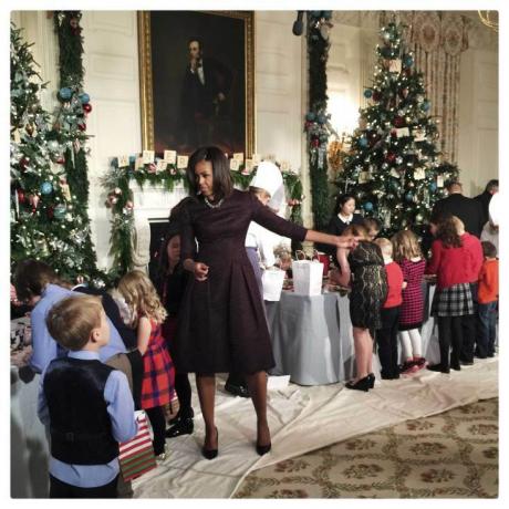 Χριστουγεννιάτικα στολίδια στον Λευκό Οίκο, όπως αποτυπώθηκαν χρησιμοποιώντας ένα iPhone 6 Plus. Φωτογραφία: Brooks