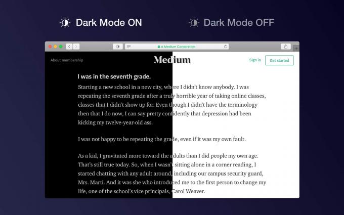 De Dark Mode for Safari-extensie temt slecht gedragen websites.