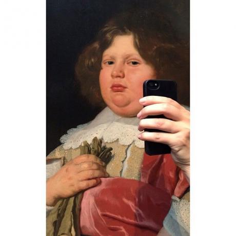 Maisto selfiai visada buvo dalykas. Nuotrauka: Olivia Muus/„Selfies“ muziejus