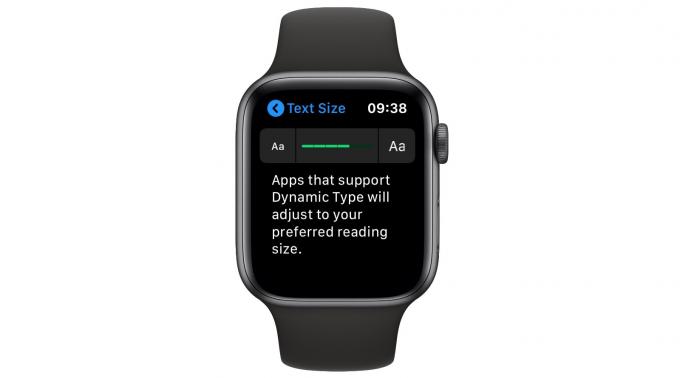 Belki sadece Apple Watch metnini biraz daha büyütmek istersiniz.