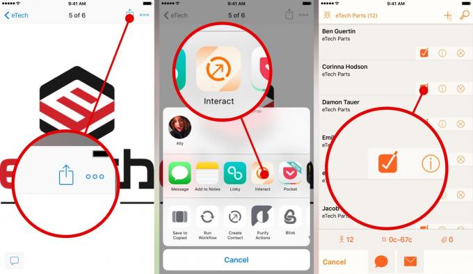 วิธีส่งไฟล์และไฟล์แนบไปยังกลุ่มผู้ติดต่อบน iOS (2 จาก 2)