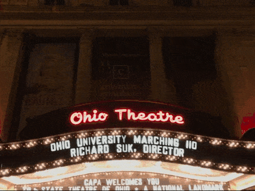 Анимиран GIF на знака на театъра в Охайо