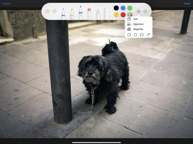 A beépített iOS Markup eszköz feliratokat adhat minden fényképhez.