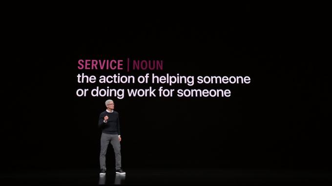 Tim Cook pronkt met de nieuwste Apple-services.