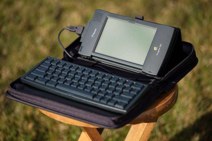 Ein MessagePad, das mit einer Tastatur funktioniert.