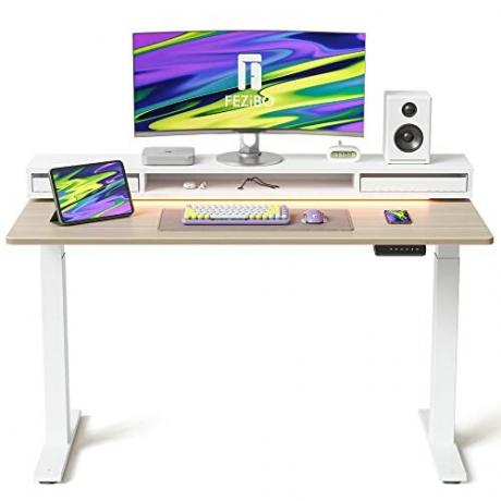 Električna stoječa miza Fezibo s stojalom za monitor