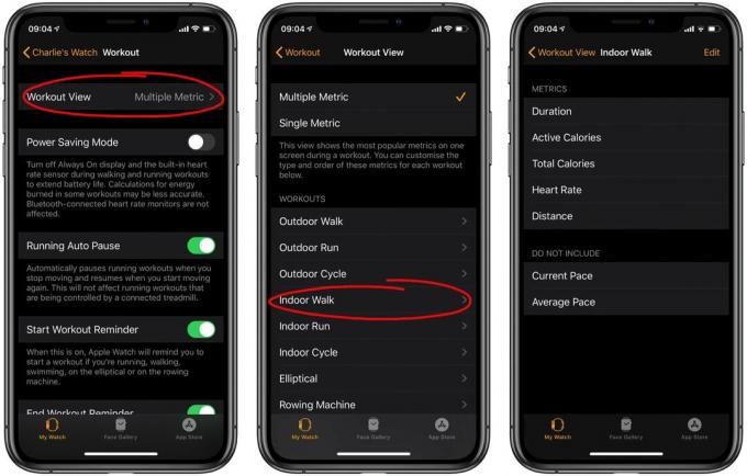 Тук можете да персонализирате опциите за тренировка на Apple Watch.