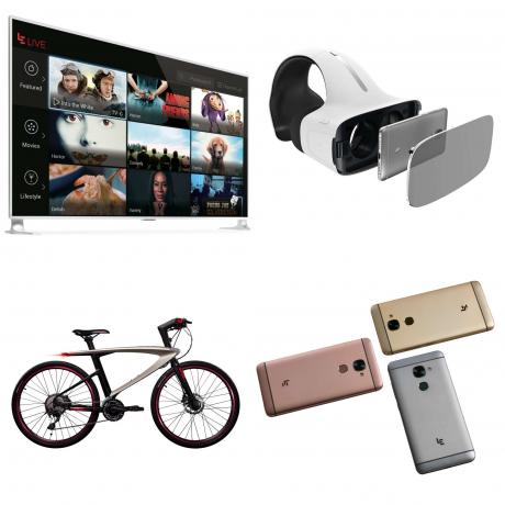 Televizoriai, VR ausinės, dviračiai ir telefonai yra susiję su „LeEco“ ateities vizija.