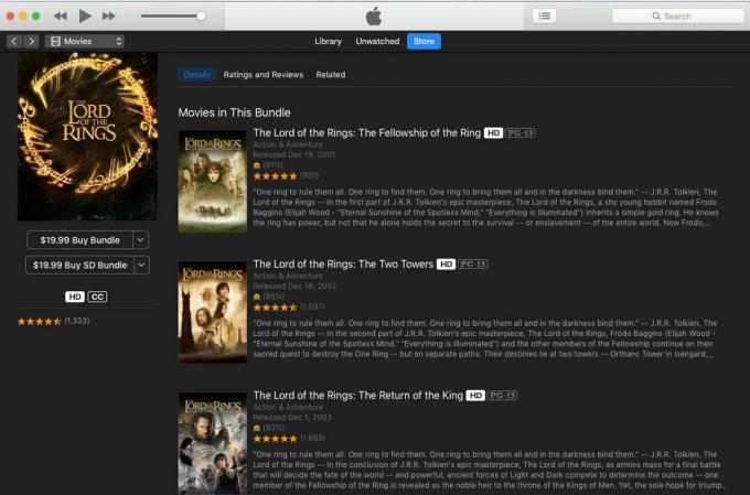 Lord of the Rings στο iTunes