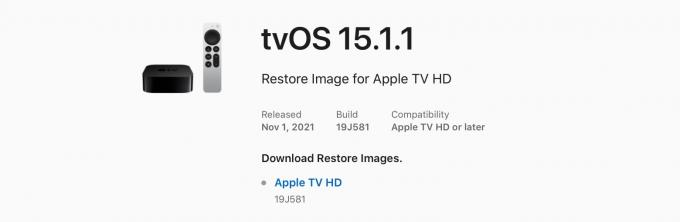 tvOS 15.1.1 pro Apple TV