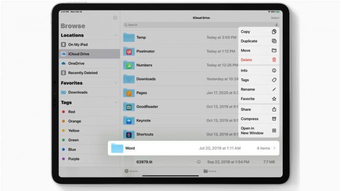 iCloud -kansioiden jakaminen on iPadOS 13.4: ssä ja iOS 13.4: ssä